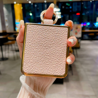 Husă pentru telefon inel placată cu stras cu sclipici pentru Samsung Galaxy Flip4 Flip3