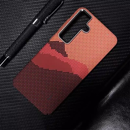 Capa de telefone texturizada magnética de Kevlar para Samsung Galaxy S23/S24 Ultra