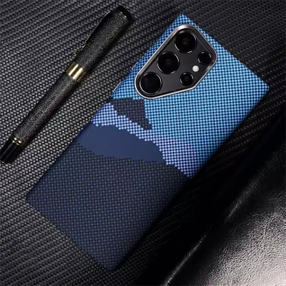 Capa de telefone texturizada magnética de Kevlar para Samsung Galaxy S23/S24 Ultra