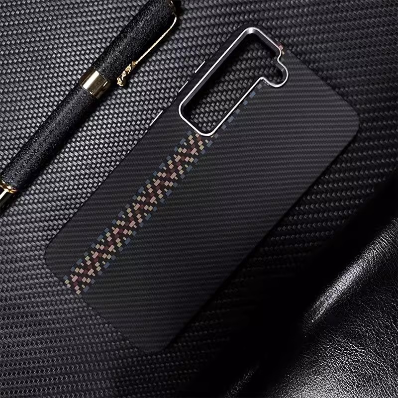 Capa de telefone texturizada magnética de Kevlar para Samsung Galaxy S23/S24 Ultra