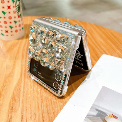 Πολυτελής διαφανής θήκη τηλεφώνου Rhinestone για Samsung Galaxy Z Flip3 Flip4 5G