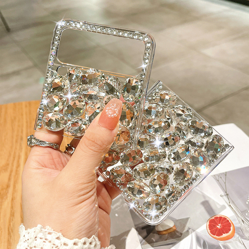 Πολυτελής διαφανής θήκη τηλεφώνου Rhinestone για Samsung Galaxy Z Flip3 Flip4 5G