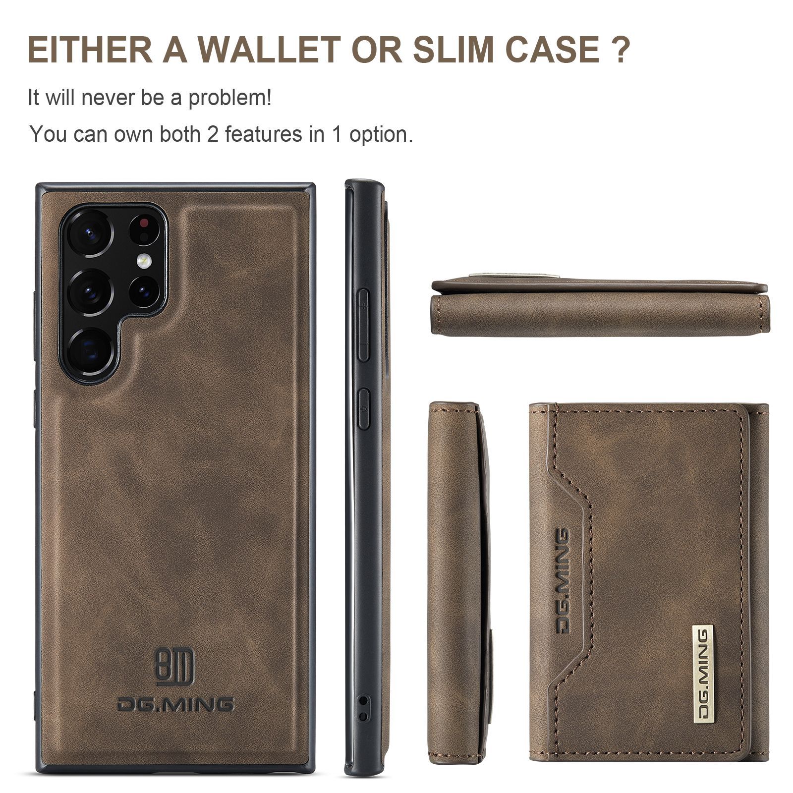 Husa portofel din piele detasabila 2 in 1 pentru Samsung Galaxy