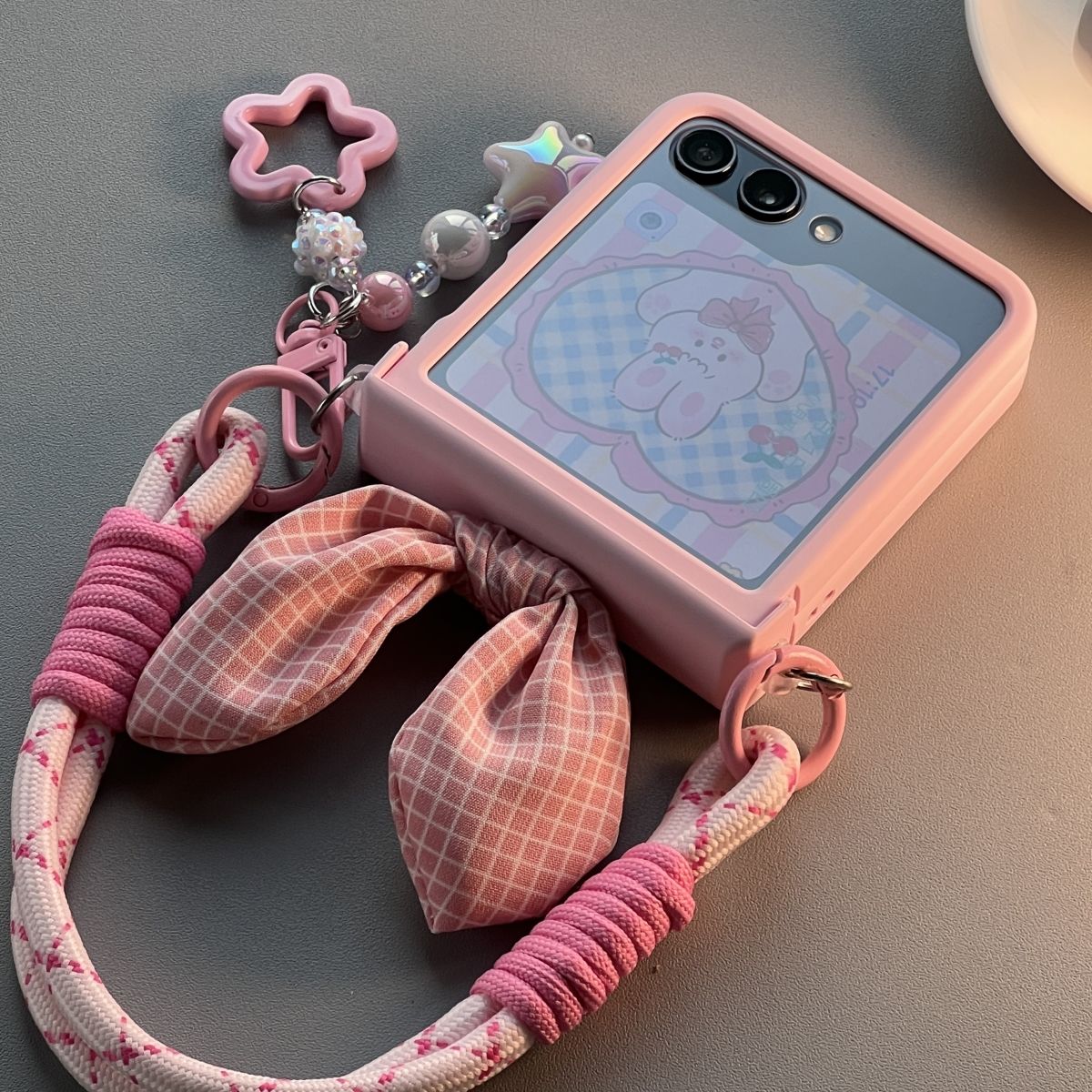 Νέα προστατευτική θήκη για κινητά αυτιά κουνελιού Samsung Z Flip5 Flip4 Flip3