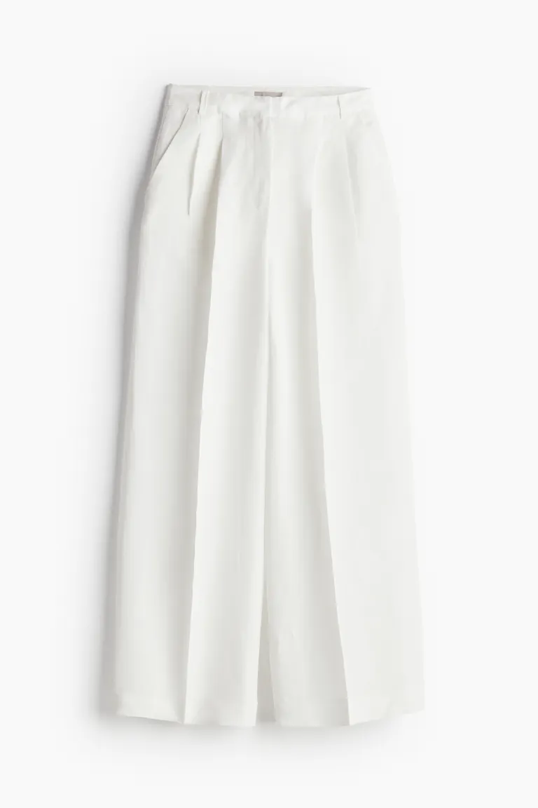 Pantalon habillé en lin mélangé