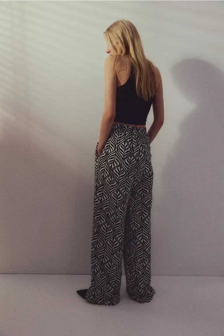 Pantalon à enfiler en lin mélangé