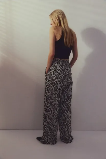 Pantalon à enfiler en lin mélangé