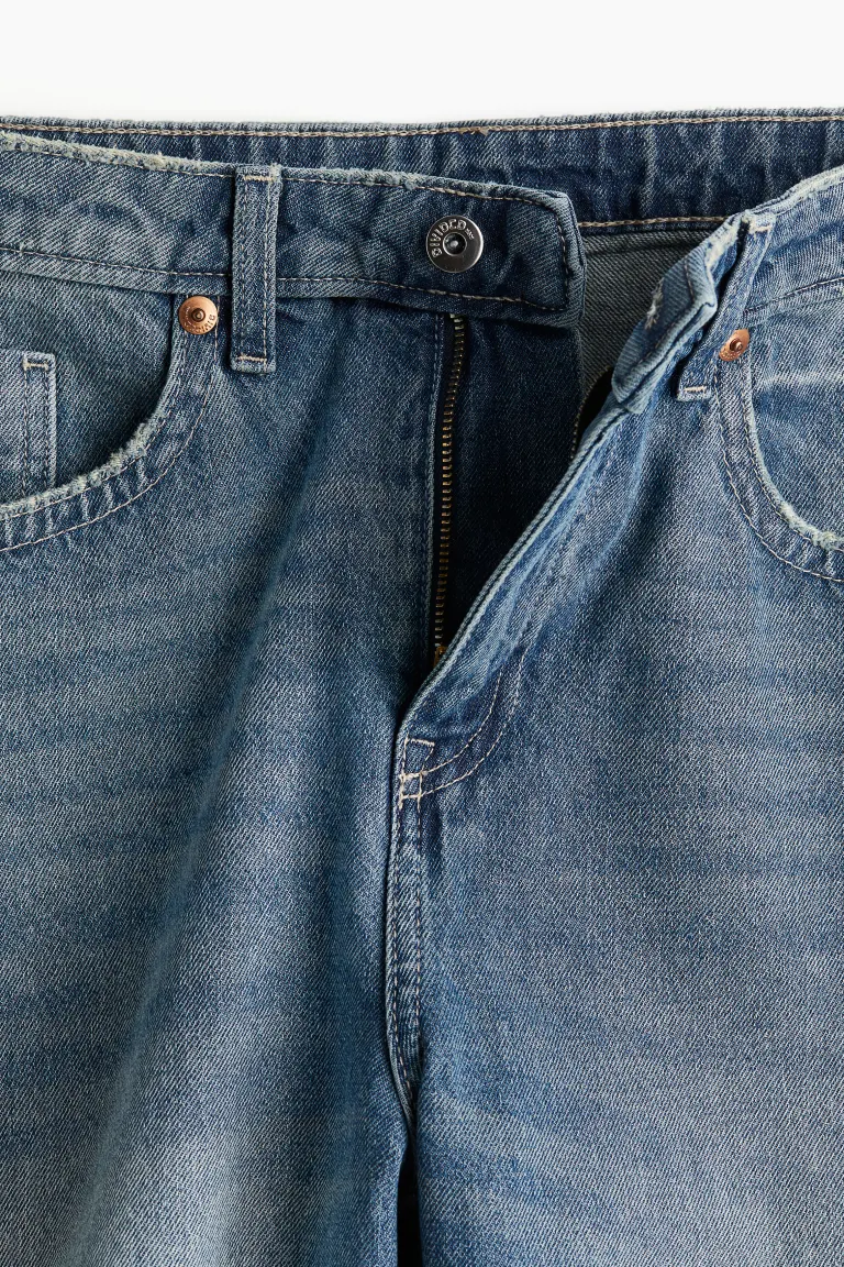 Low Denim Shorts