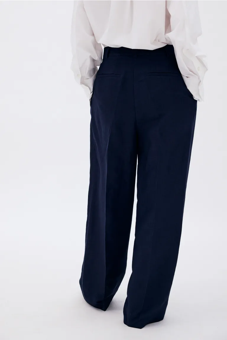 Pantalon habillé en lin mélangé