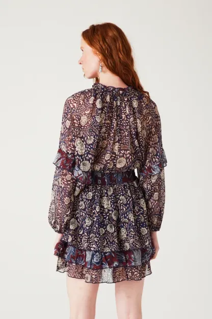 Robe courte motif indien - Imprime multicolore
