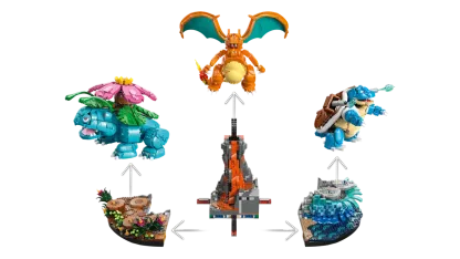 Venusaur, Charizard e Blastoise