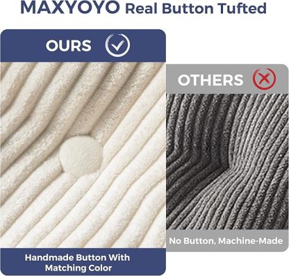 MAXYOYO Folding Sofa Bed, Convertible Sleeper Chair with Pillow Foldable Mattress with Back Support, Portable Fold Out Chair Bed Comfy Floor Sofa Lounge for Living Room Bedroom, Beige, Single