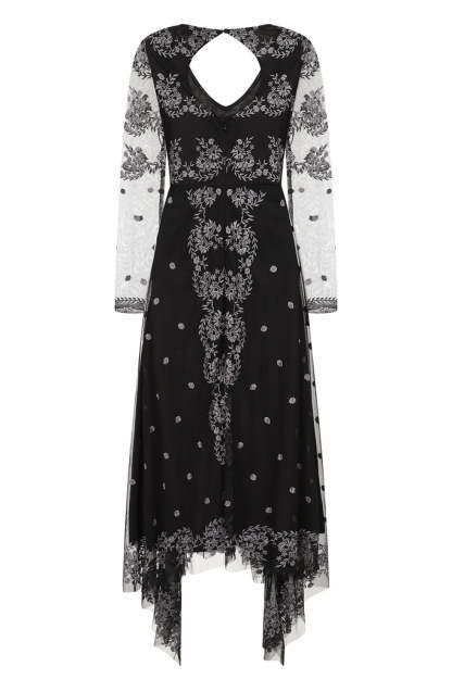 Embroidered Hanky Hem Dress