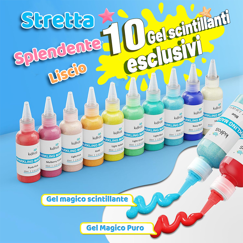 Kit per creare creature acquatiche magiche – Squishies per bambini, 20 gel e 10 stampi, giocattolo sensoriale con animali acquatici in gel magico, divertente kit creativo fai da te.