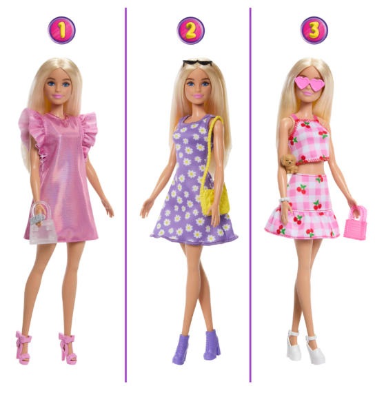 Barbie – armadio dei sogni, set con bambola bionda alla moda, 25 vestiti e accessori, 3 look completi inclusi
