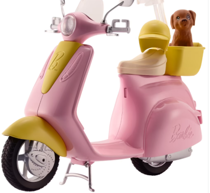 Barbie – scooter & cagnolino, con cucciolo e casco inclusi