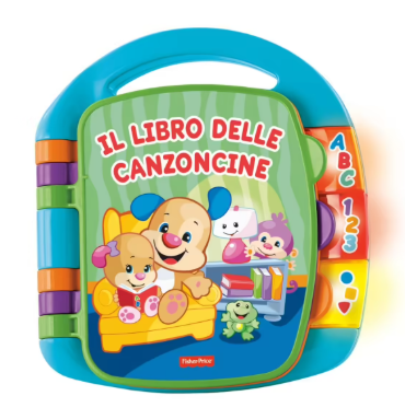 Fisher price- libro delle canzoncine ridi e impara, imparare parole, lettere e numeri, bambini dai 6 mesi