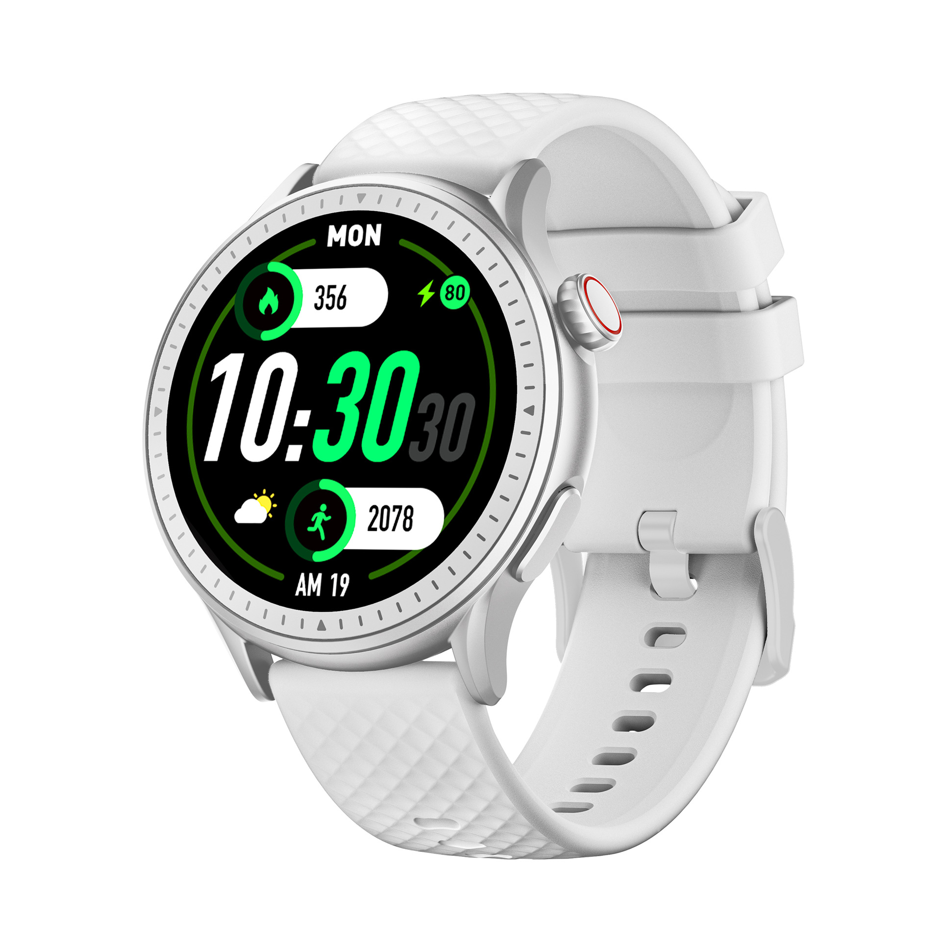 PANGUMART AMOLED Round Screen 3ATM Waterproof Heart Rate Monitoring Sports Smart Watch