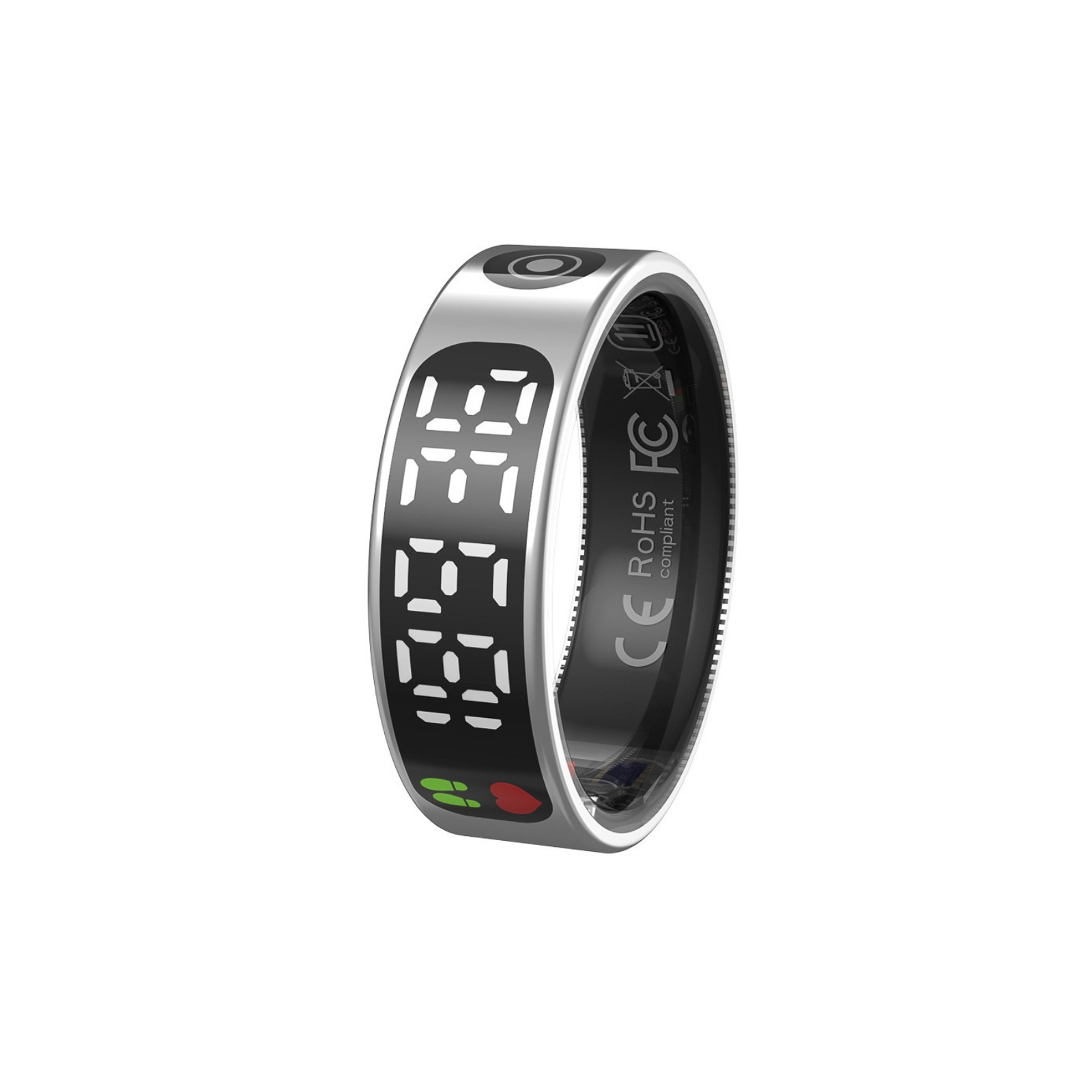 Heart rate and blood oxygen monitoring sports ring with display screen