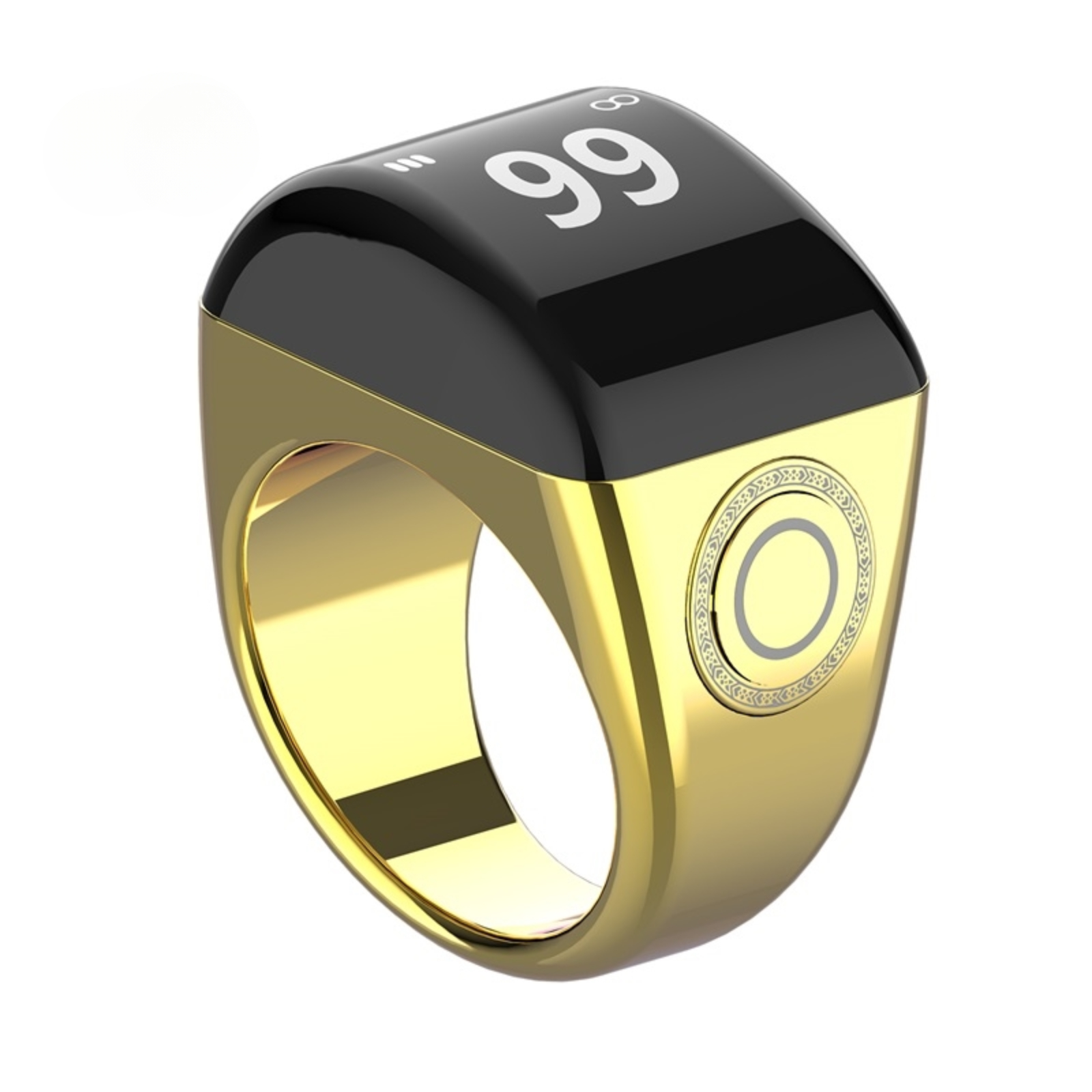 PANGUMART Zinc Alloy Counter with Charging Compartment Bluetooth APP Connection Smart Ring
