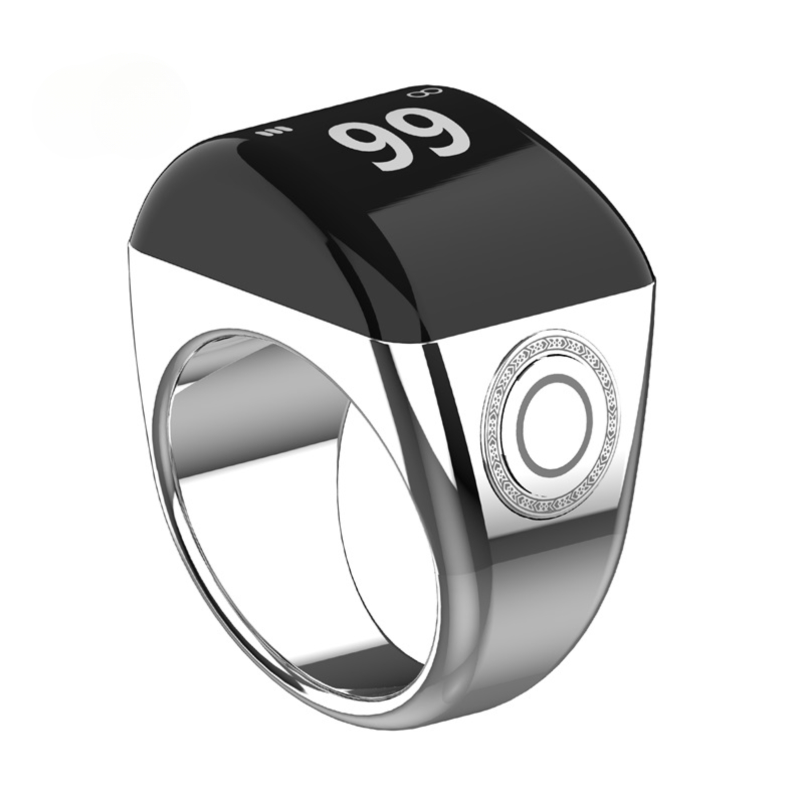 PANGUMART Zinc Alloy Counter with Charging Compartment Bluetooth APP Connection Smart Ring