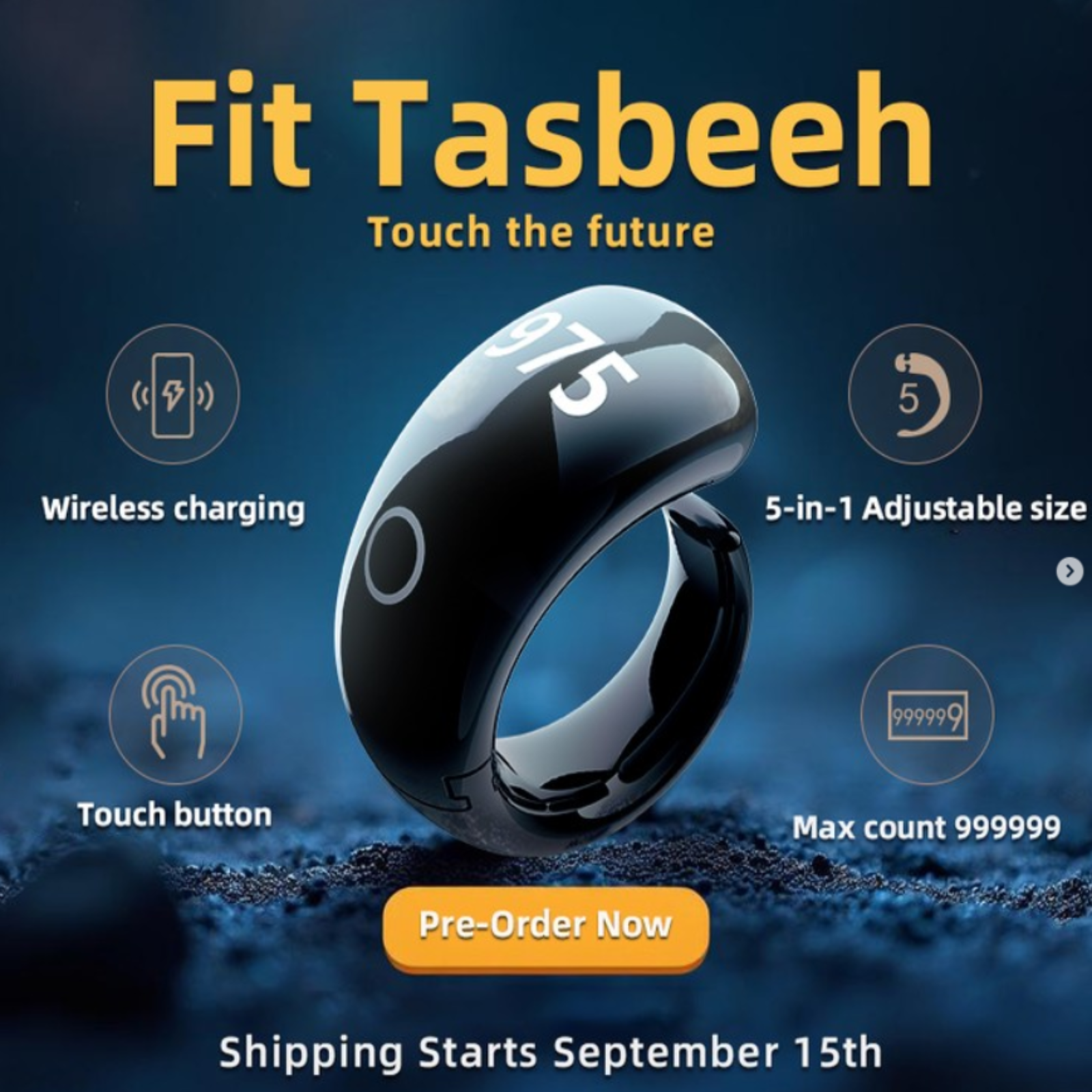 PANGUMART New Digital Counting Smart Plastic Ring Electronic Counting Smart Ring