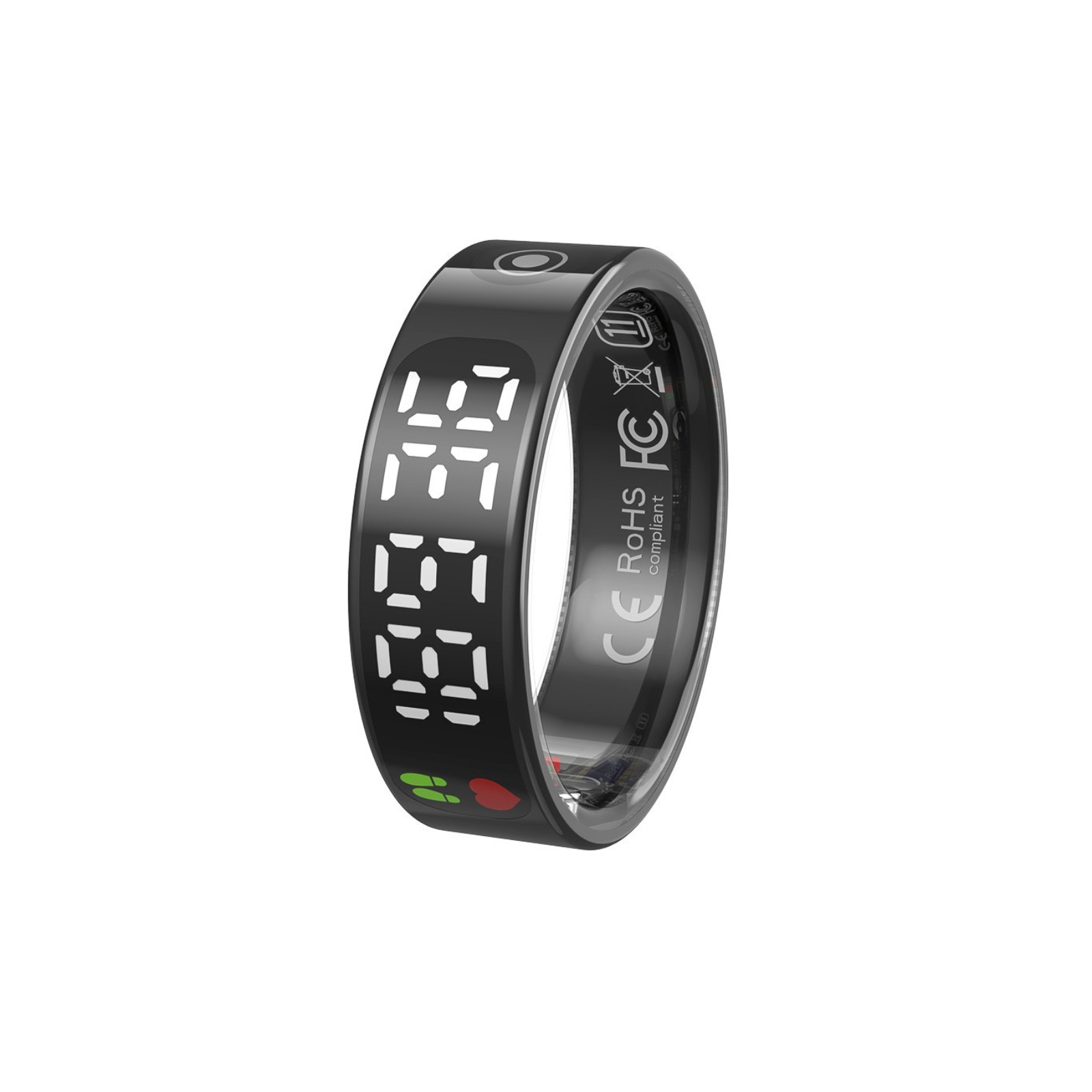 Heart rate and blood oxygen monitoring sports ring with display screen