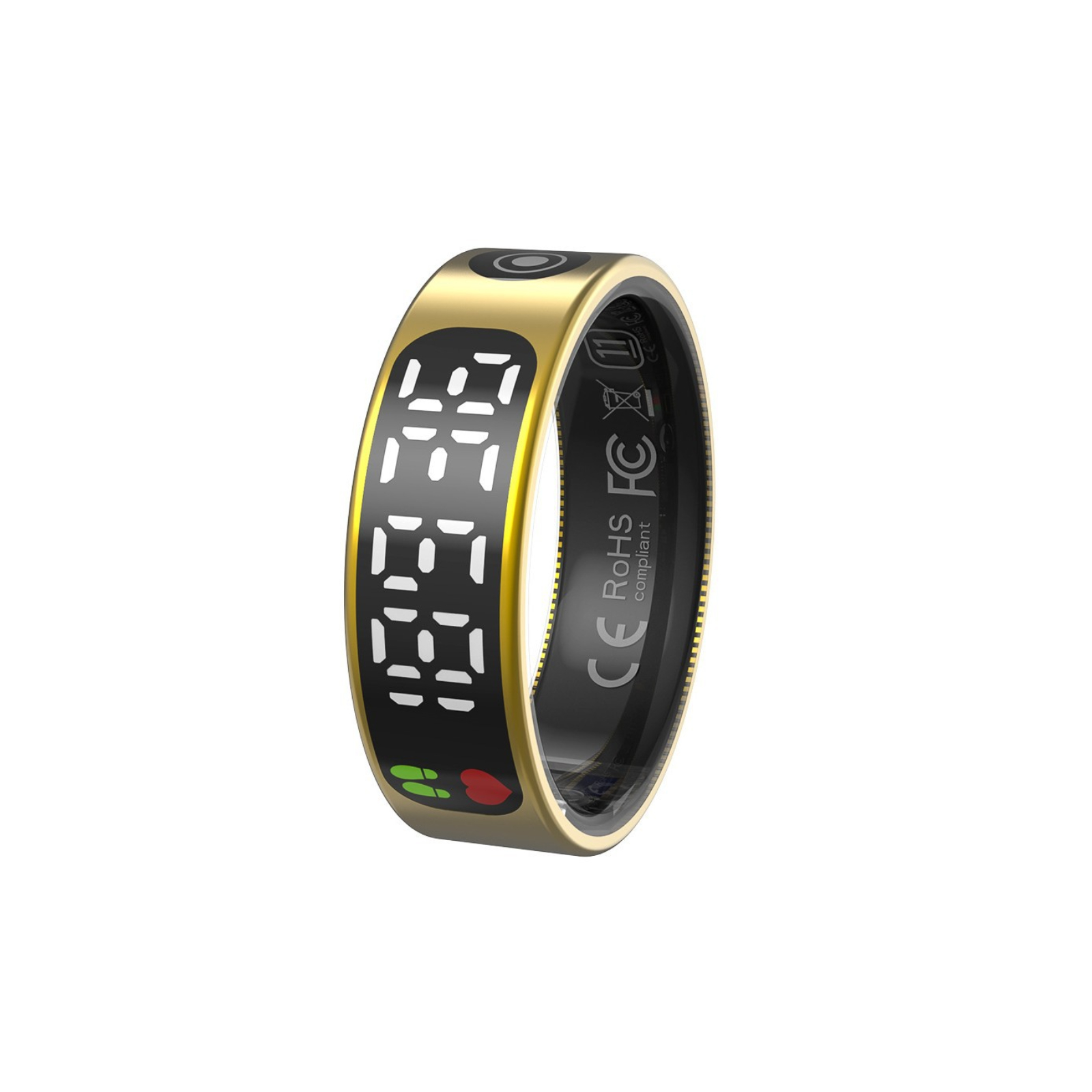 Heart rate and blood oxygen monitoring sports ring with display screen