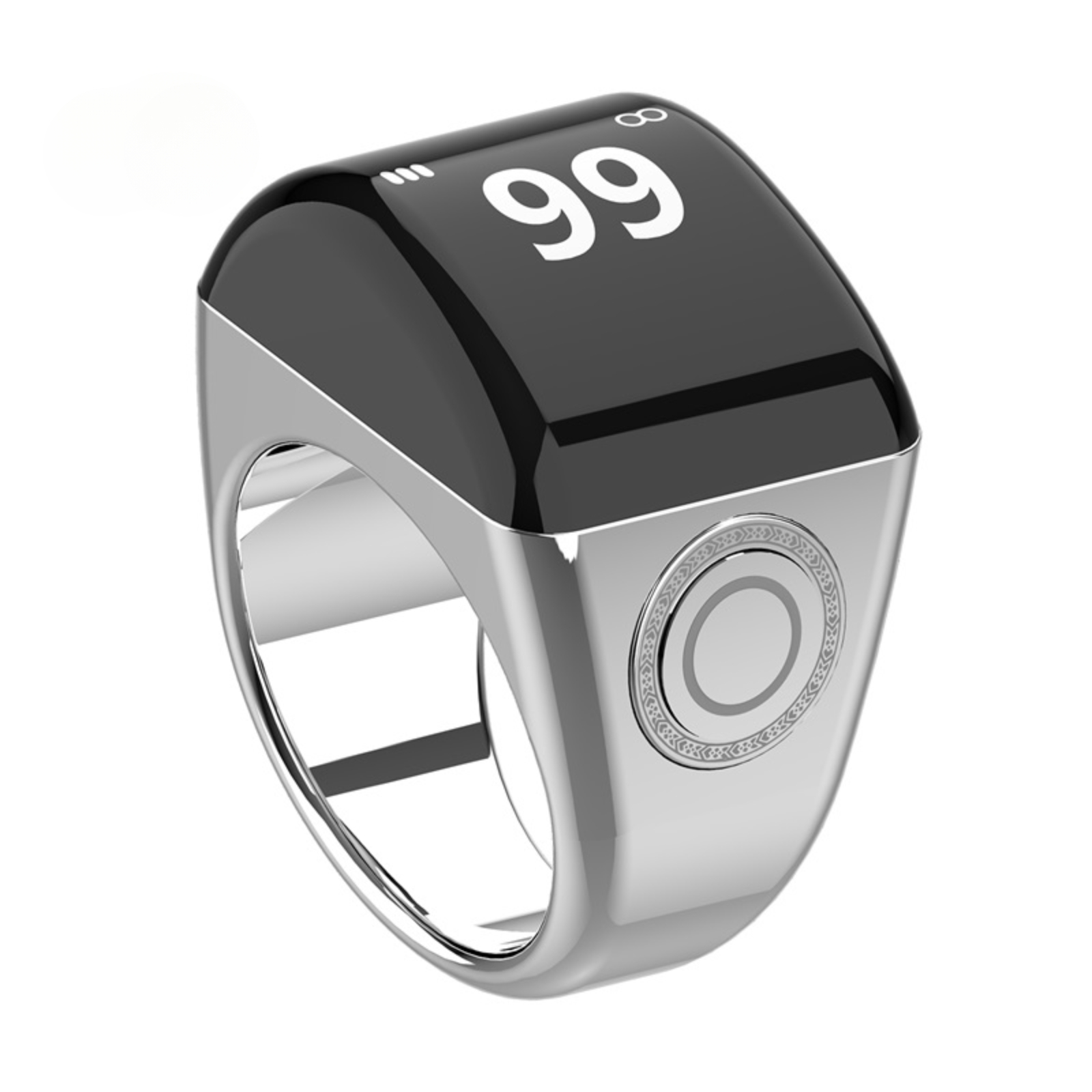 PANGUMART Zinc Alloy Counter with Charging Compartment Bluetooth APP Connection Smart Ring