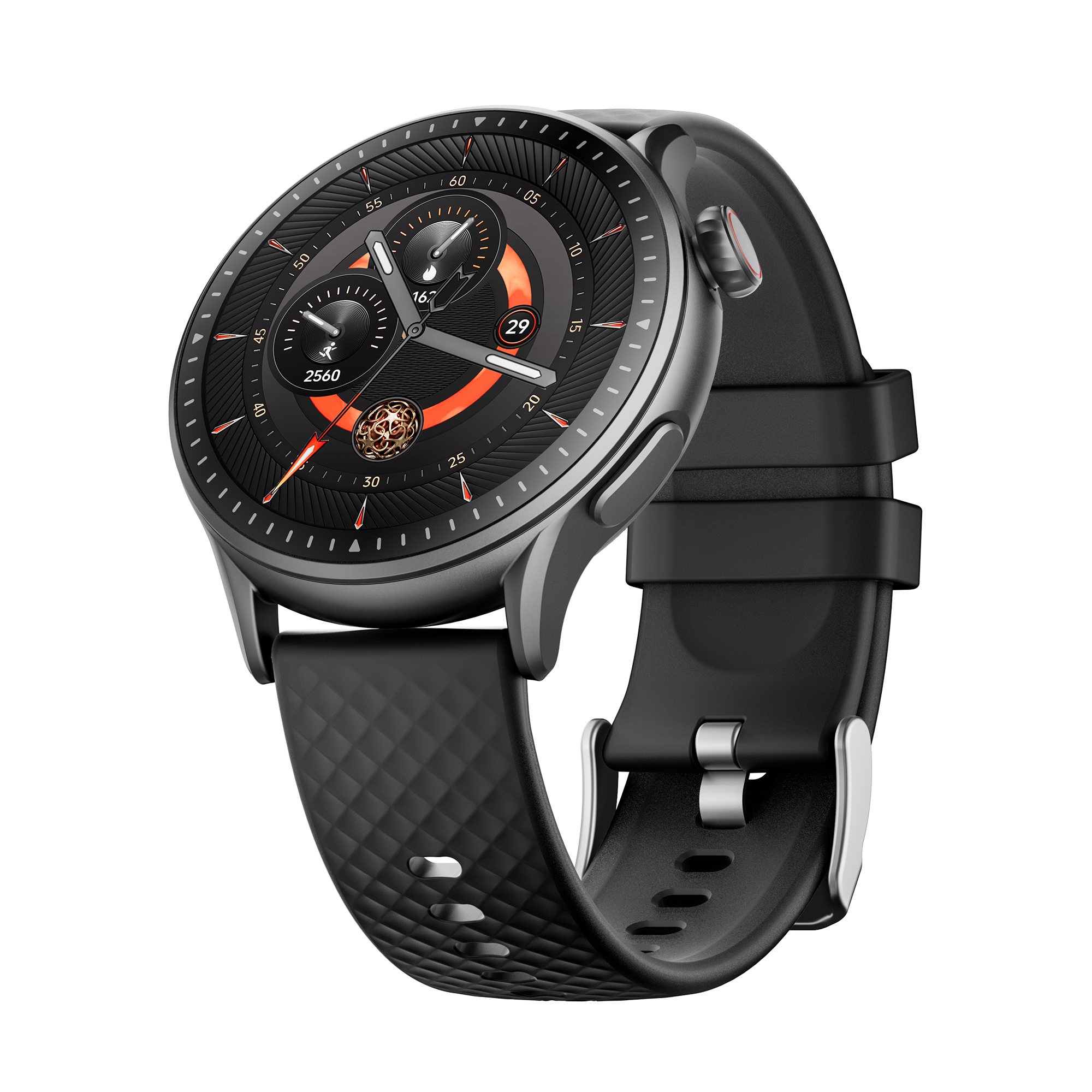 PANGUMART AMOLED Round Screen 3ATM Waterproof Heart Rate Monitoring Sports Smart Watch