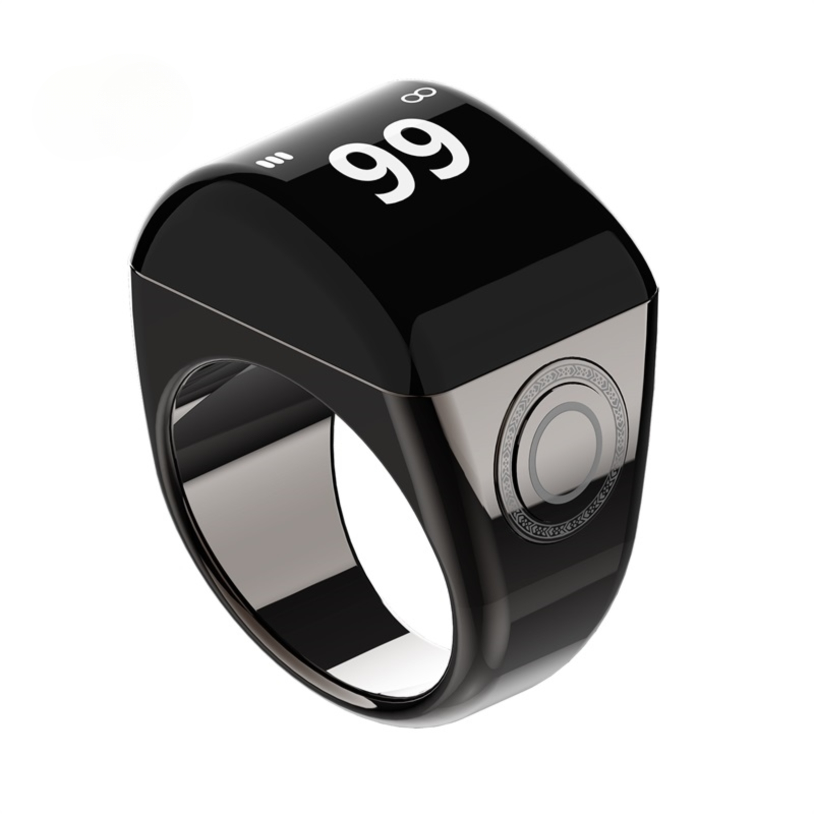 PANGUMART Zinc Alloy Counter with Charging Compartment Bluetooth APP Connection Smart Ring