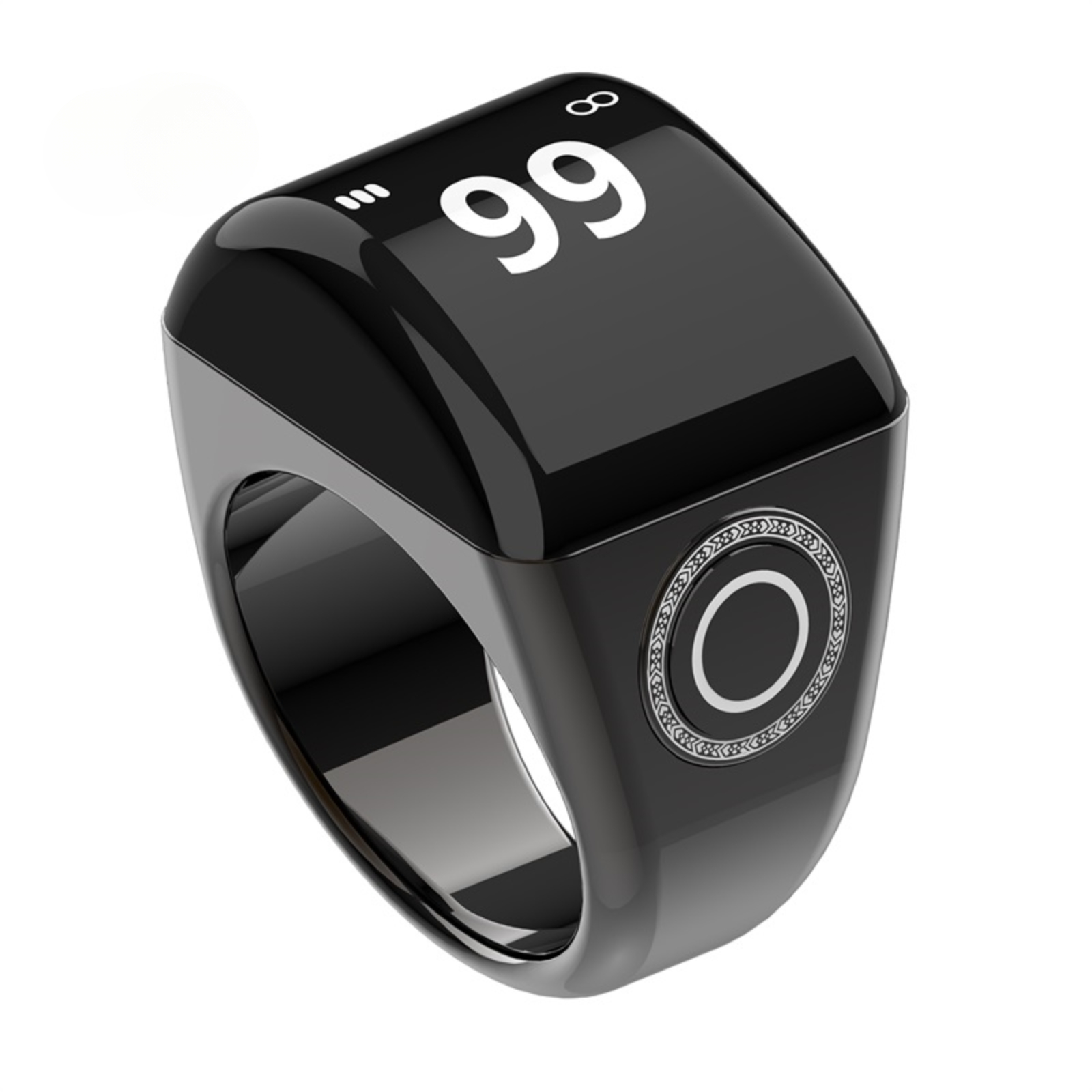 PANGUMART Zinc Alloy Counter with Charging Compartment Bluetooth APP Connection Smart Ring