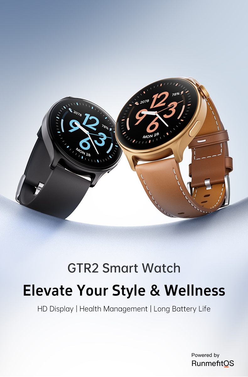 PANGUMART Live Recognition Heart Rate Monitoring Round Screen Smart Watch