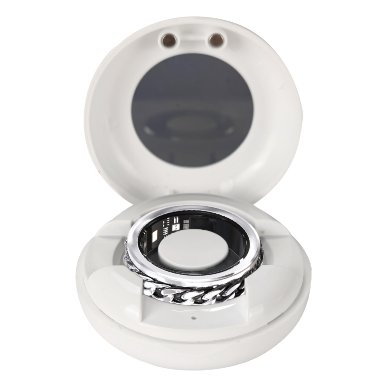 PANGUMART Rotating Stress Relief Men's Trendy Heart Rate Blood Oxygen Health Monitoring Smart Ring