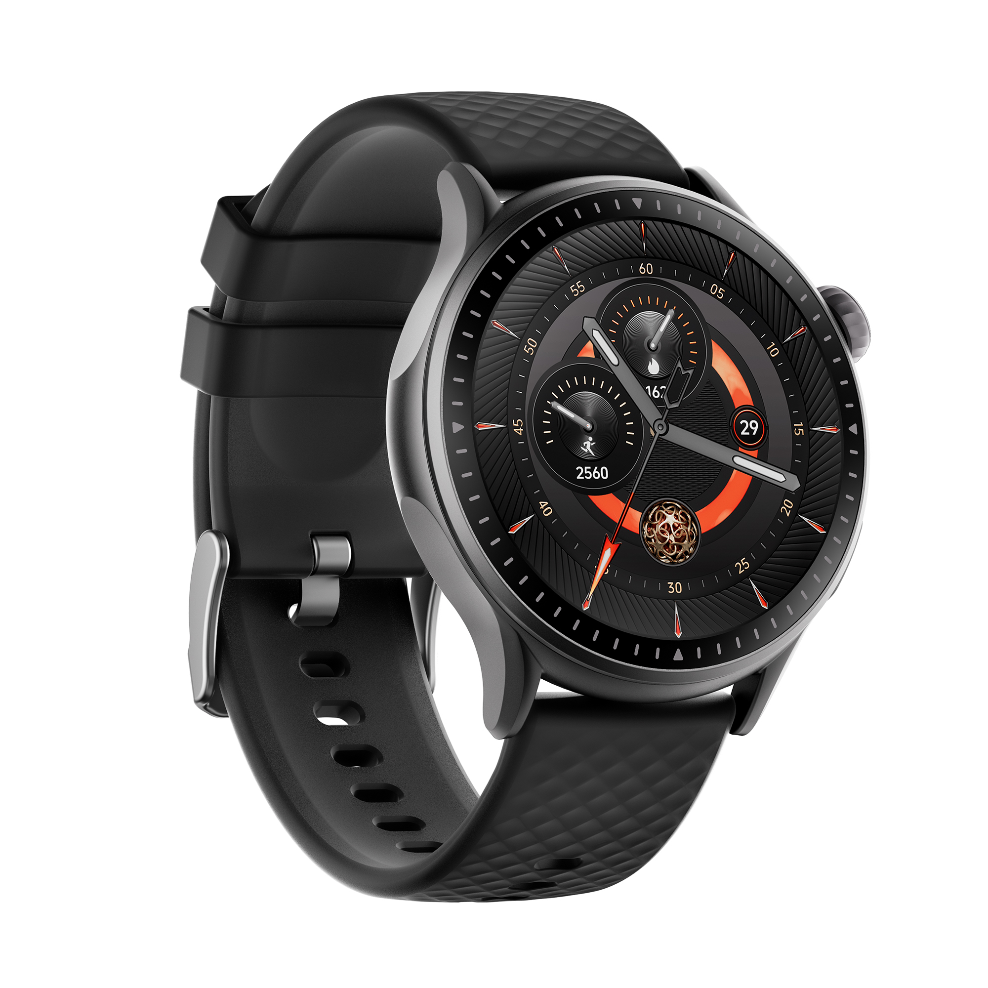 PANGUMART AMOLED Round Screen 3ATM Waterproof Heart Rate Monitoring Sports Smart Watch