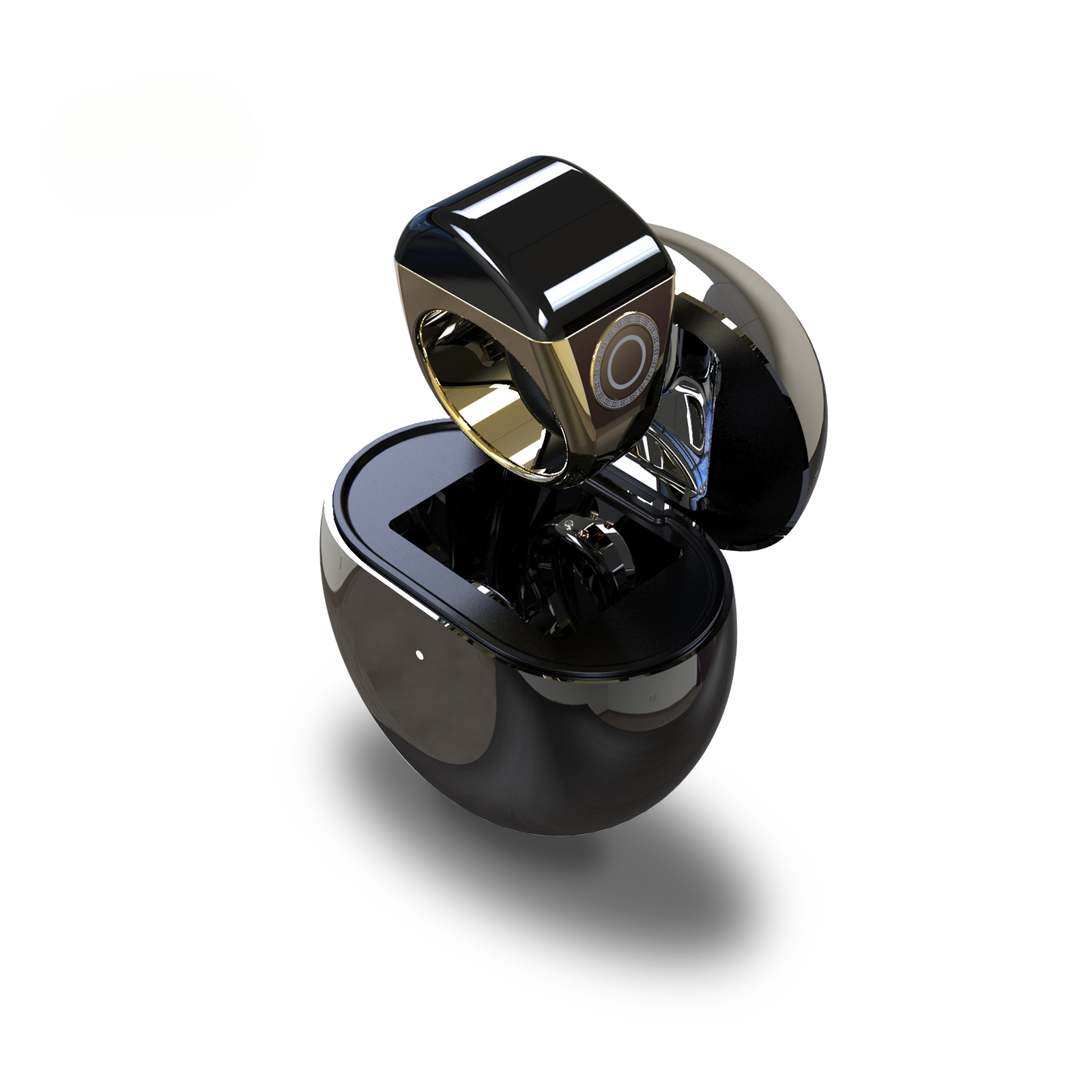 PANGUMART Zinc Alloy Counter with Charging Compartment Bluetooth APP Connection Smart Ring