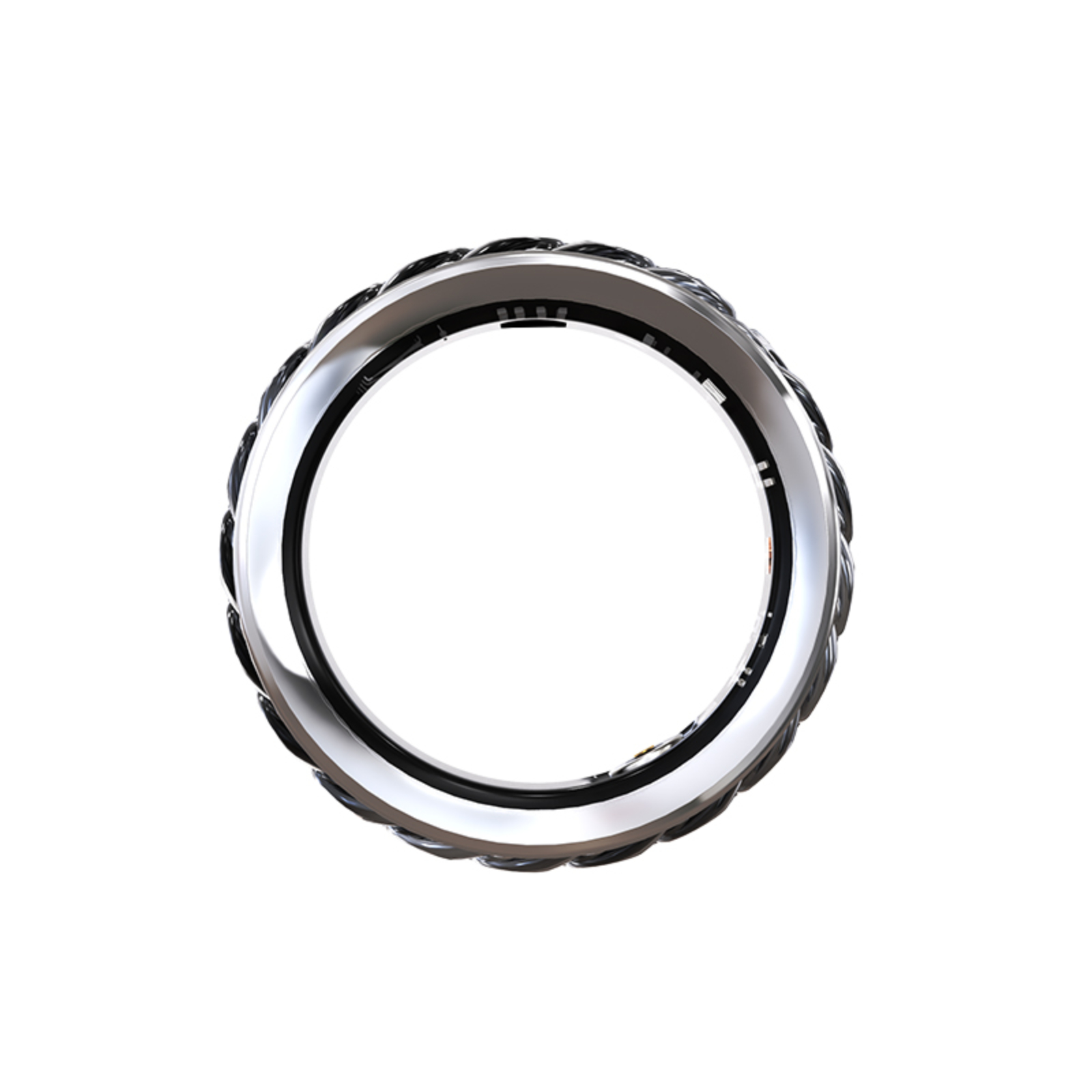 PANGUMART Rotating Stress Relief Men's Trendy Heart Rate Blood Oxygen Health Monitoring Smart Ring