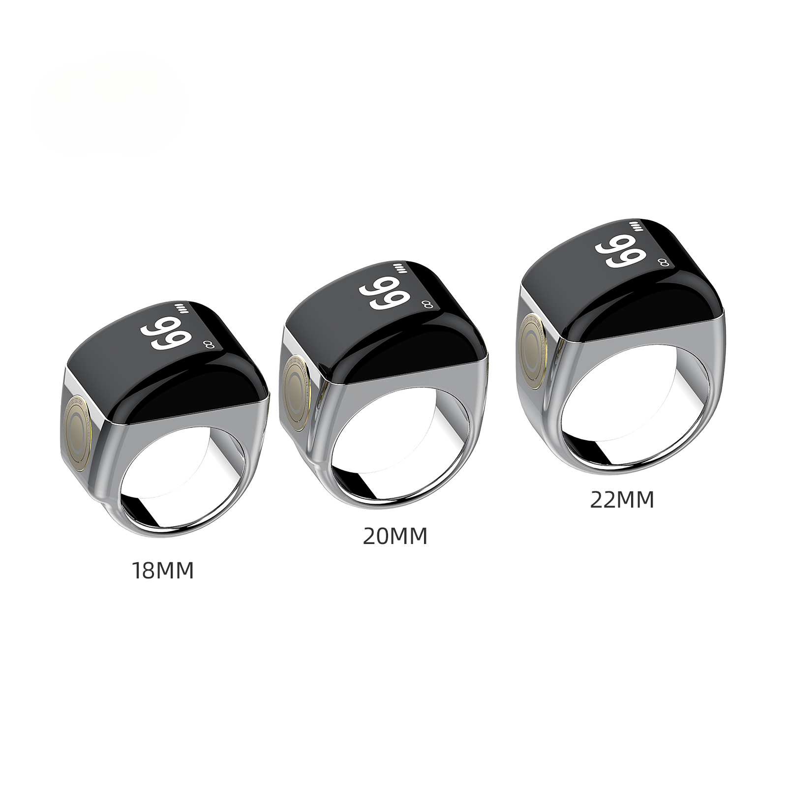 PANGUMART Zinc Alloy Counter with Charging Compartment Bluetooth APP Connection Smart Ring