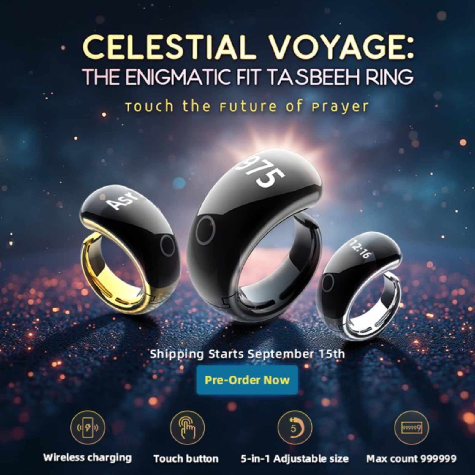 PANGUMART New Digital Counting Smart Plastic Ring Electronic Counting Smart Ring