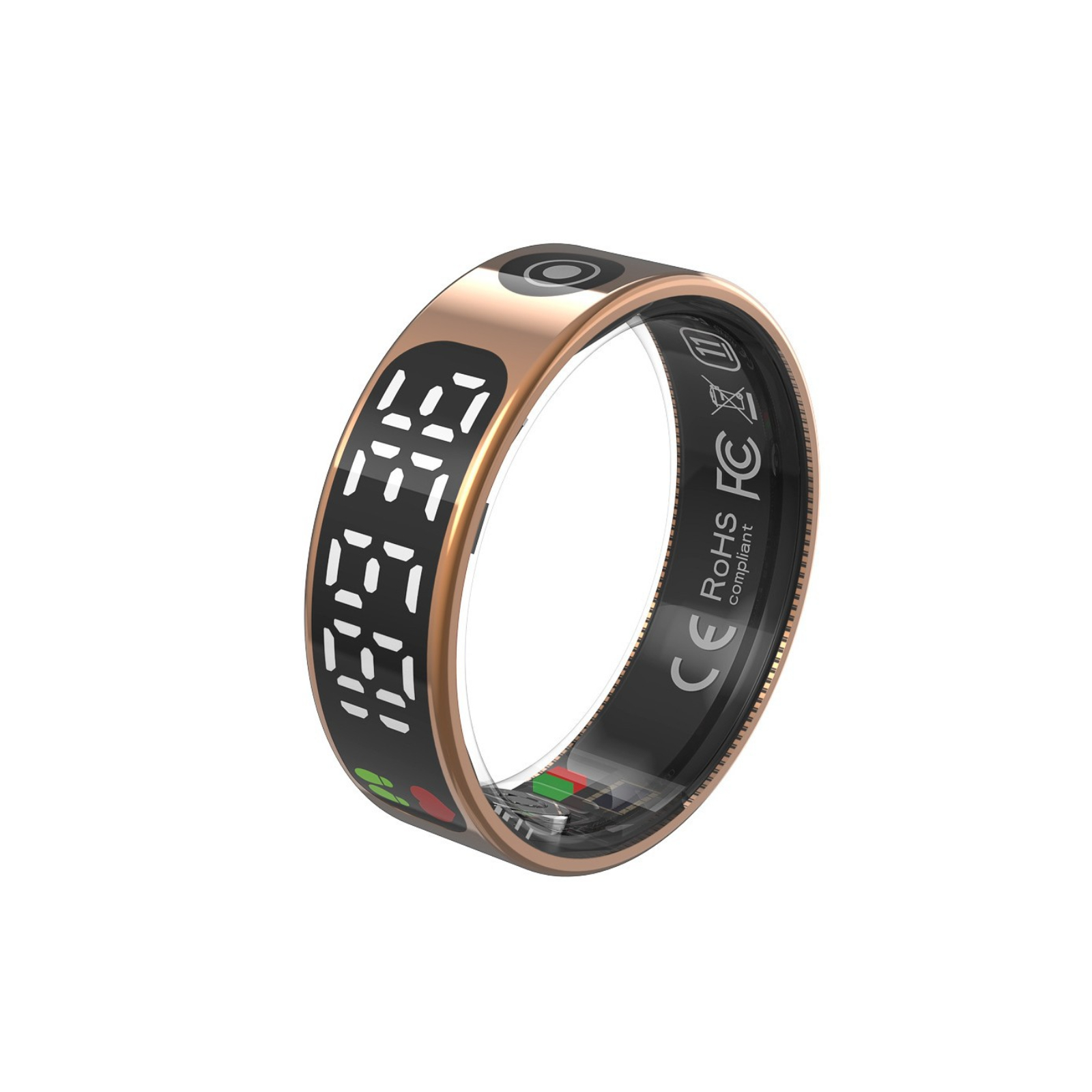 Heart rate and blood oxygen monitoring sports ring with display screen