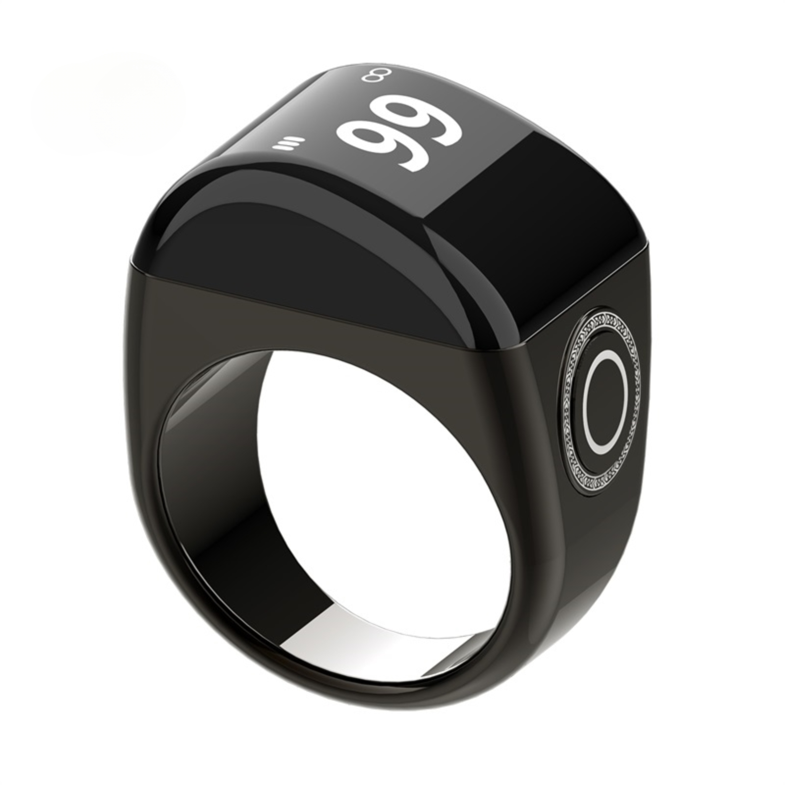 PANGUMART Zinc Alloy Counter with Charging Compartment Bluetooth APP Connection Smart Ring