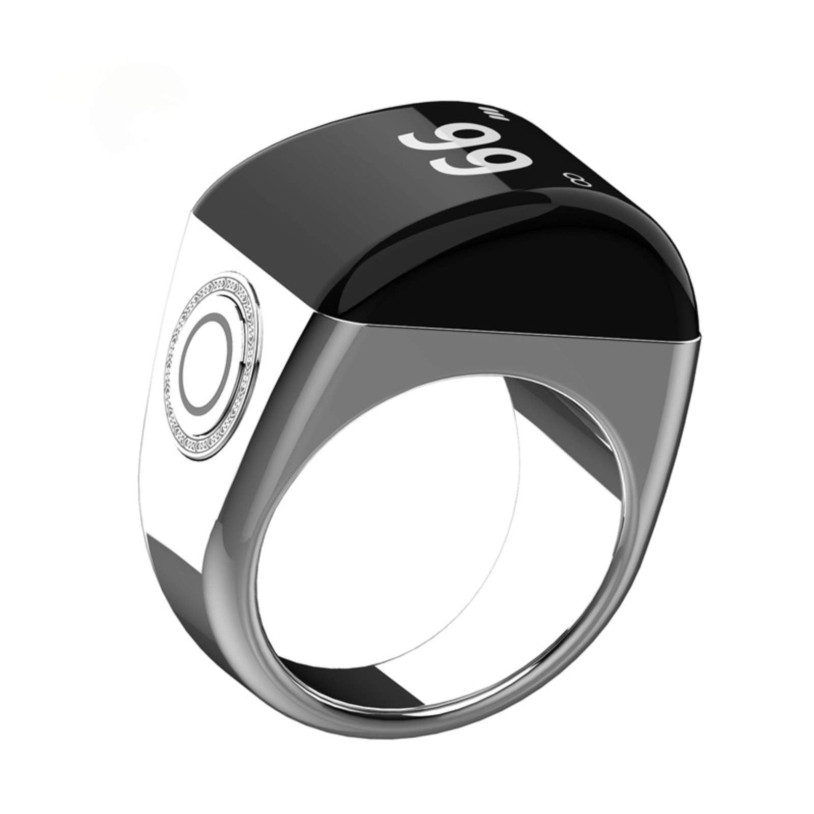 PANGUMART Zinc Alloy Counter with Charging Compartment Bluetooth APP Connection Smart Ring