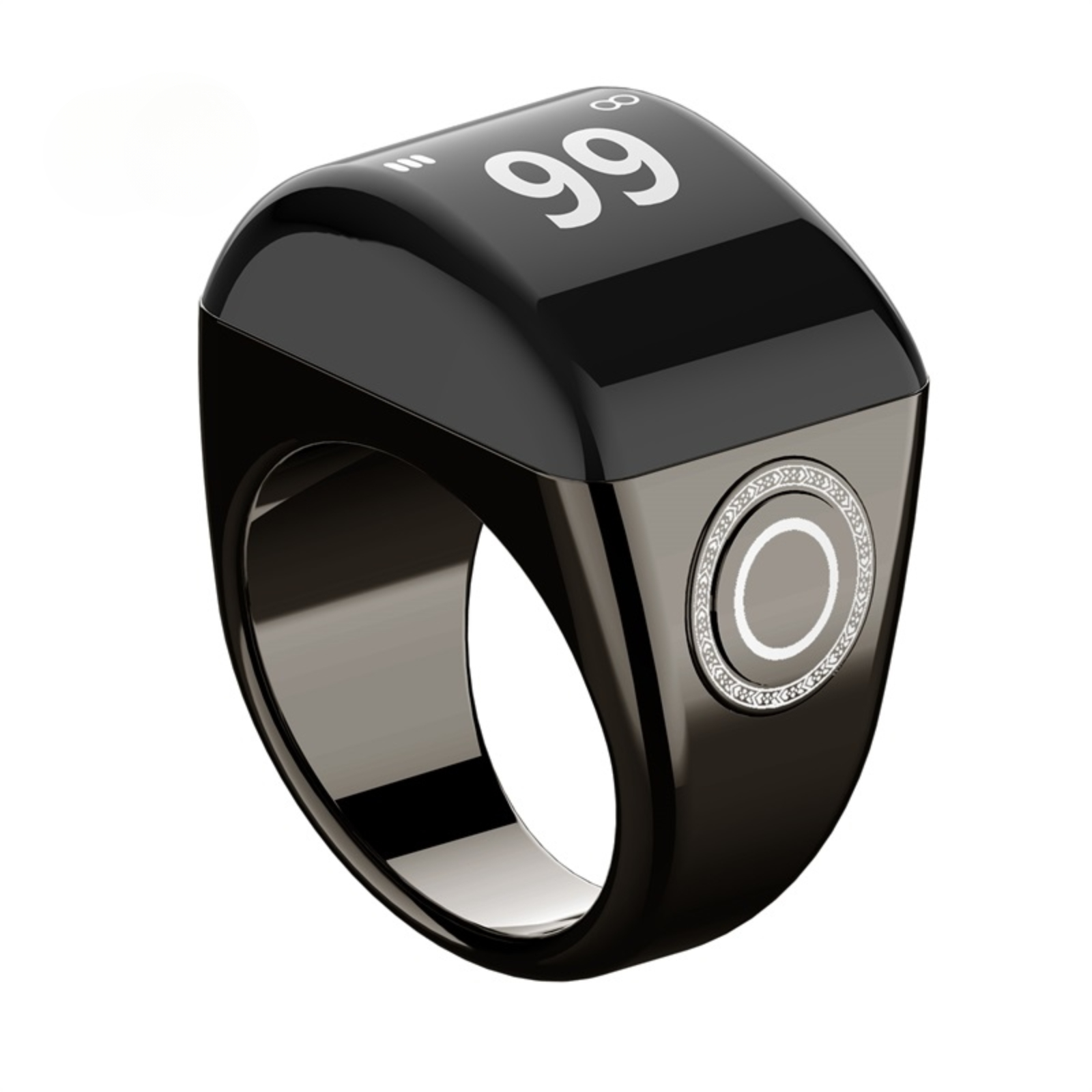 PANGUMART Zinc Alloy Counter with Charging Compartment Bluetooth APP Connection Smart Ring