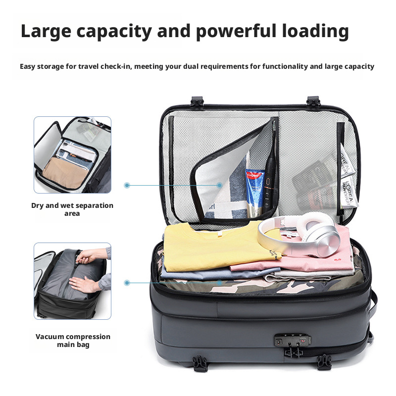 New model men's vacuum compression backpack