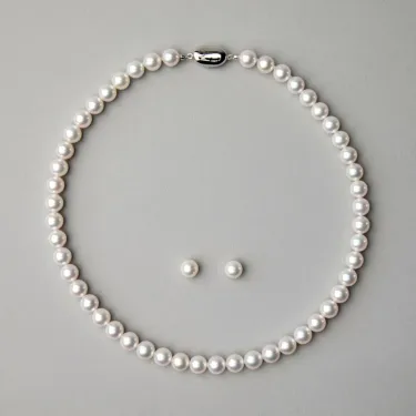 Flower pearl necklace set 8.0-9.0mm -HIGH Quality plus-