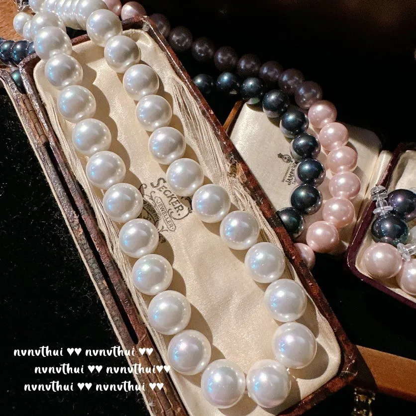 "Mermaid's Tears: Opulent Pearl Necklace"--13mm