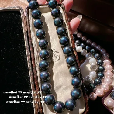 "Mermaid's Tears: Opulent Pearl Necklace"--13mm