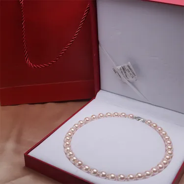 Japan Akoya Pink Pearl Necklace- AAA Quality