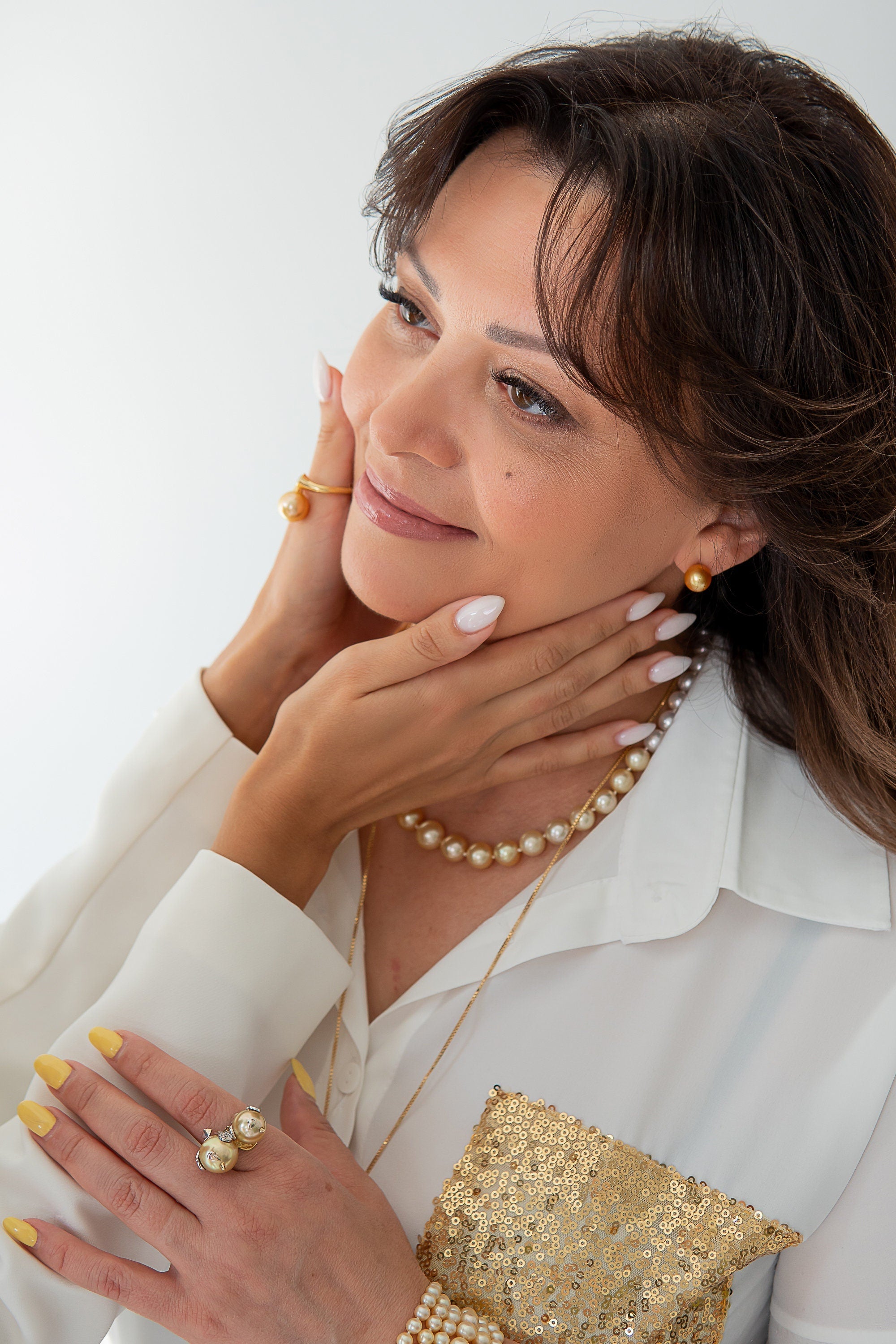 11-12mm Golden South Sea Pearl Stud Earrings