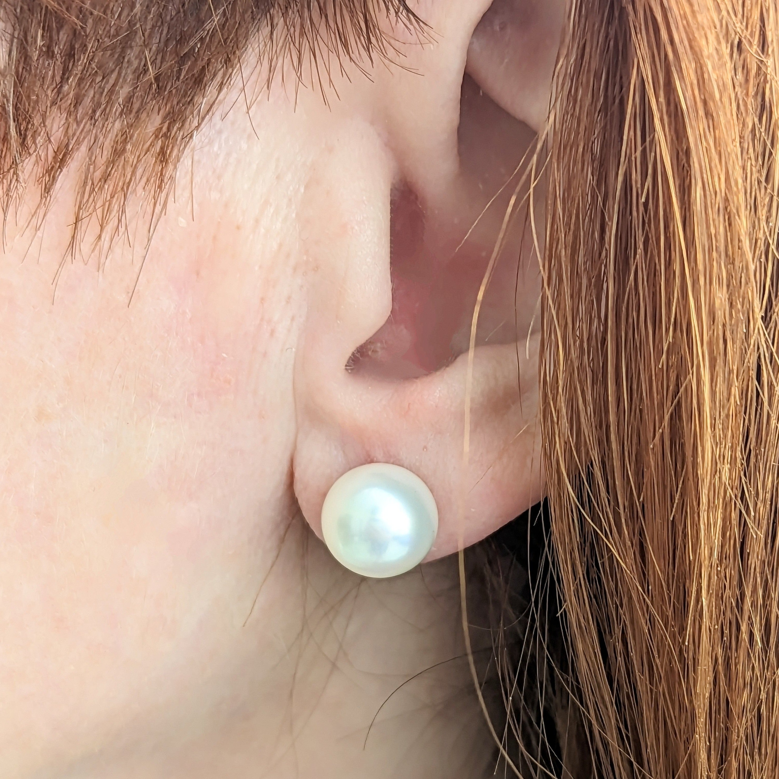 10-11mm White South Sea Pearl Stud Earrings